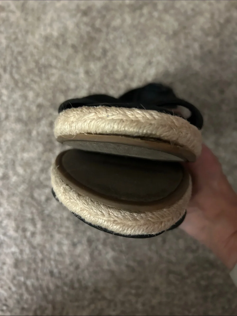 Eileen Fisher Black Mesh Espadrille Flat Sandals,‎ Size 11.5